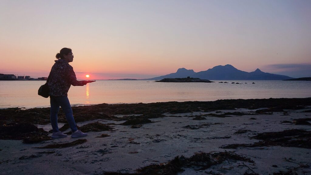 sunset at beach in Bodø